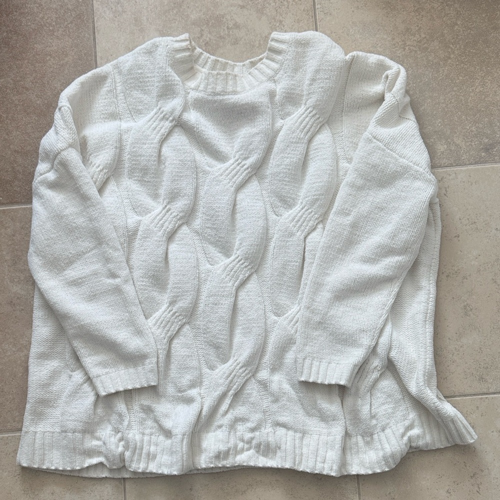 J. Jill Cream Cable Knit Sweater